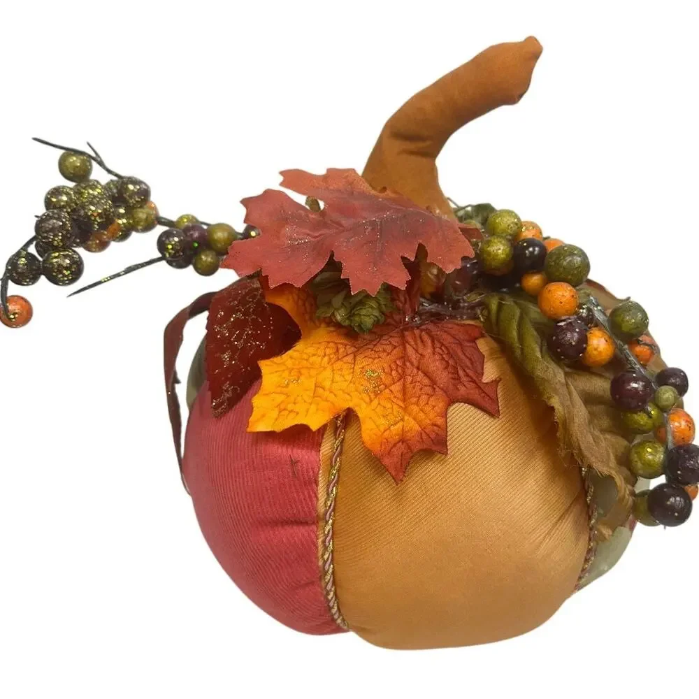 Fall Thanksgiving Autumn Home Decor Cornucopia, Pumpkin, Wreath & Fall Leaves